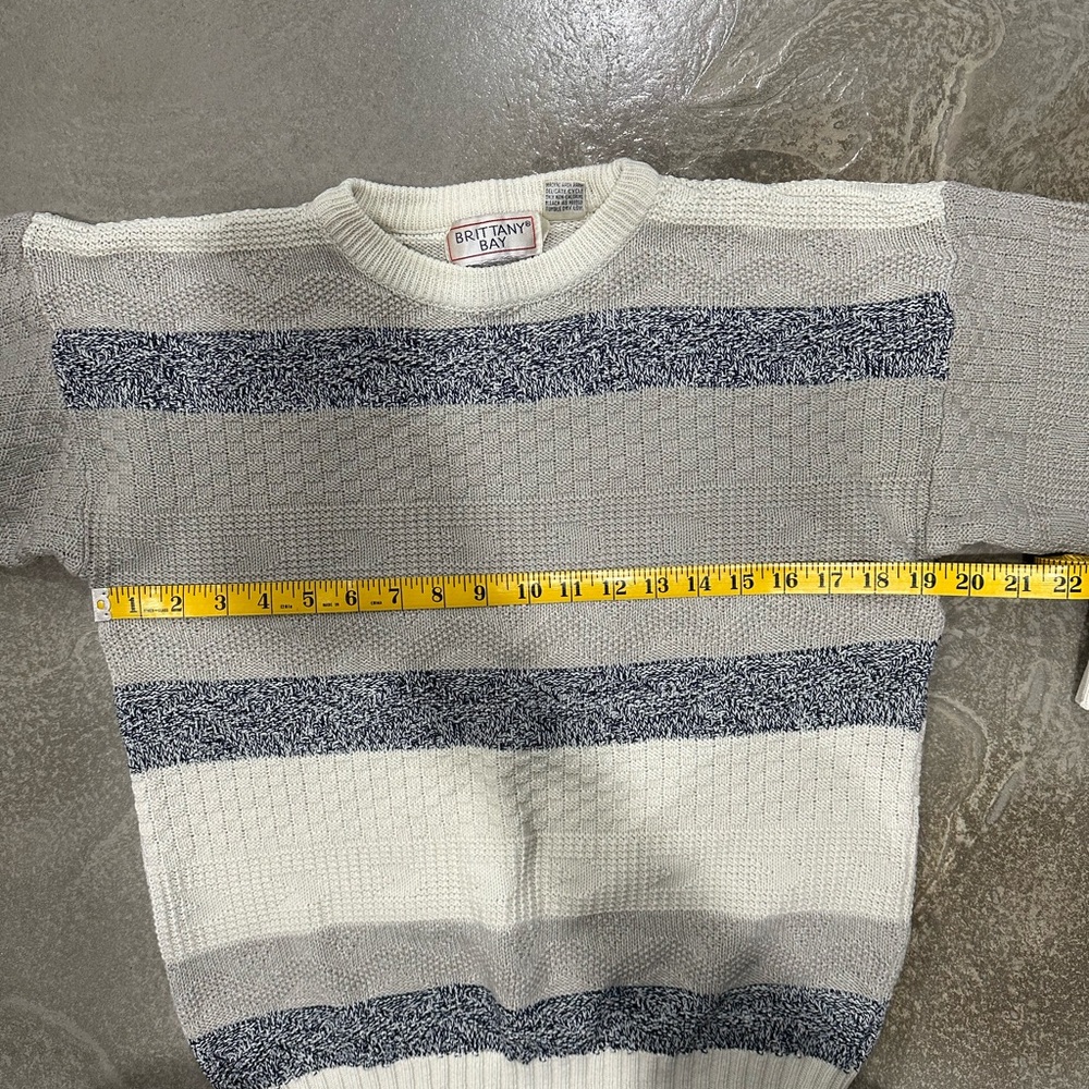 Vintage Grandpa striped Crew Neck Sweater - Picture 5 of 7